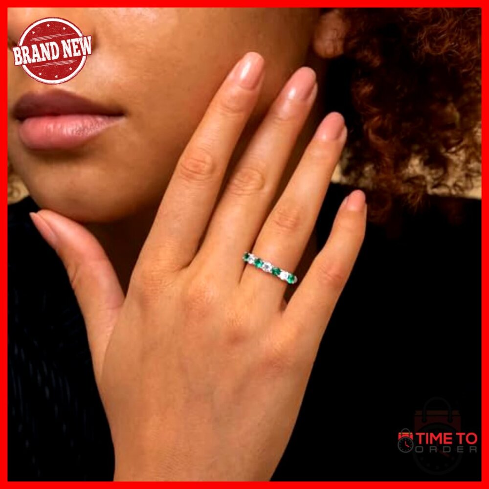 Sterling Silver Stackable Half Eternity Wedding B… - image 5